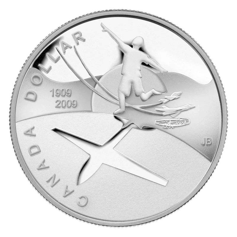 2009 $1 100th Anniversary Flight in Canada Sterling Silver Coin