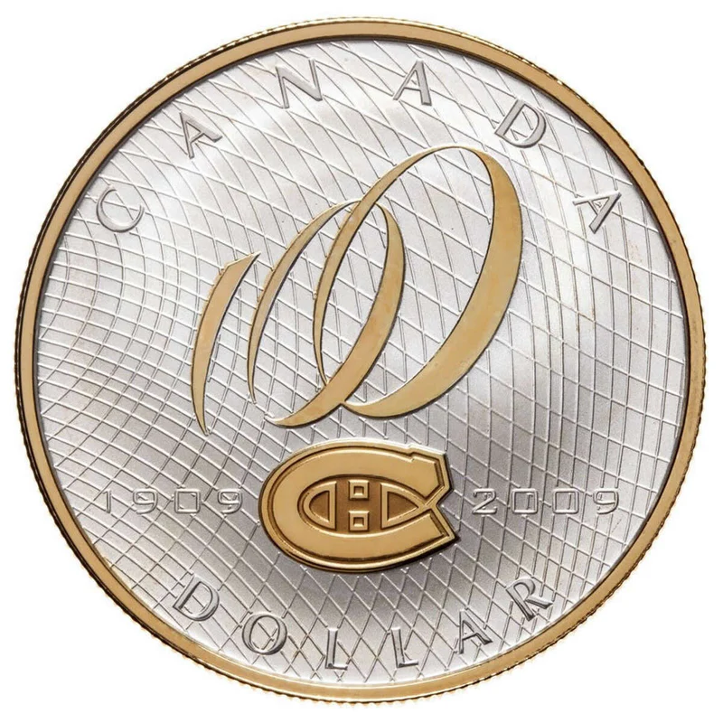2009 $1 100th Anniversary of the Montreal Canadiens Sterling Silver Coin