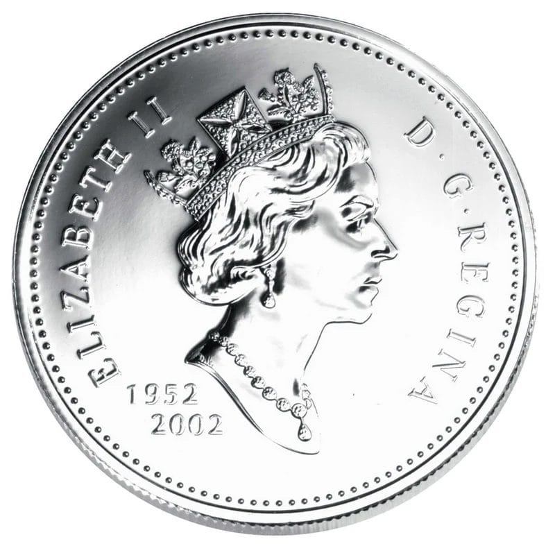 2002 $1 50th Anniversary of Queen Elizabeth II's Accession to the Throne Sterling Silver Coin