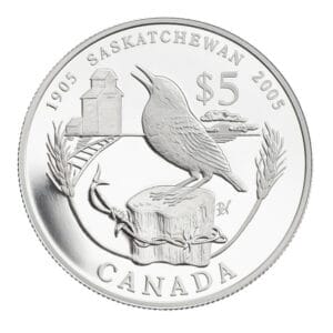 2005 $5 Saskatchewan Centennial Silver Coin - 9999