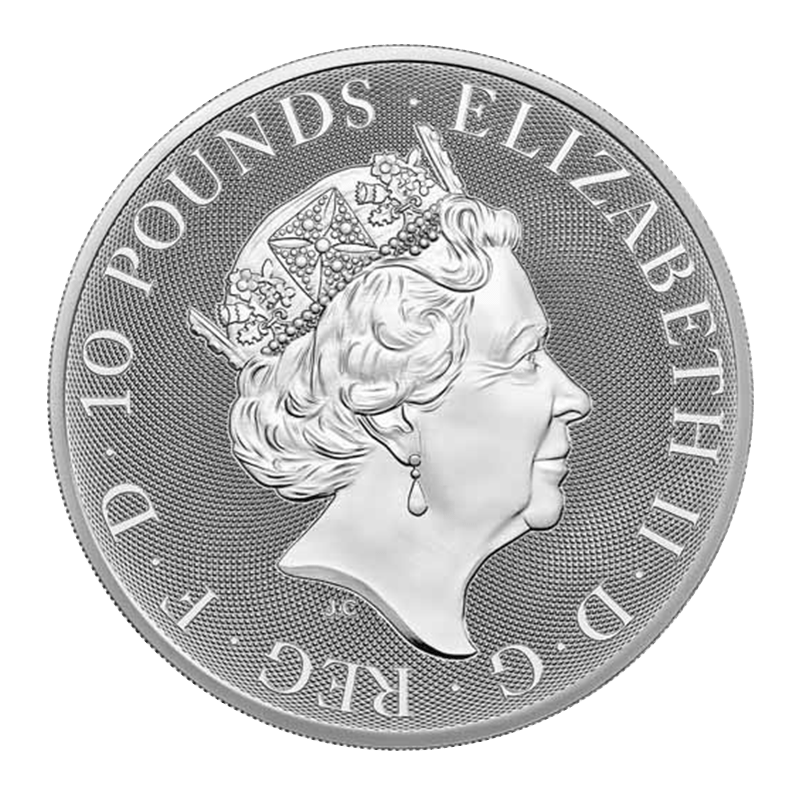 2022 10 oz Tudor Beasts Lion of England Silver Coin - 9999