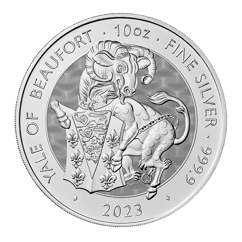 2023 10 oz Tudor Beasts The Yale of Beaufort Silver Coin - 9999