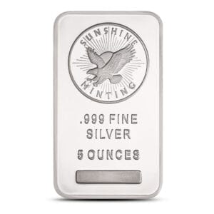 5 oz Sunshine Mint Silver Bar- 999 (Sealed)