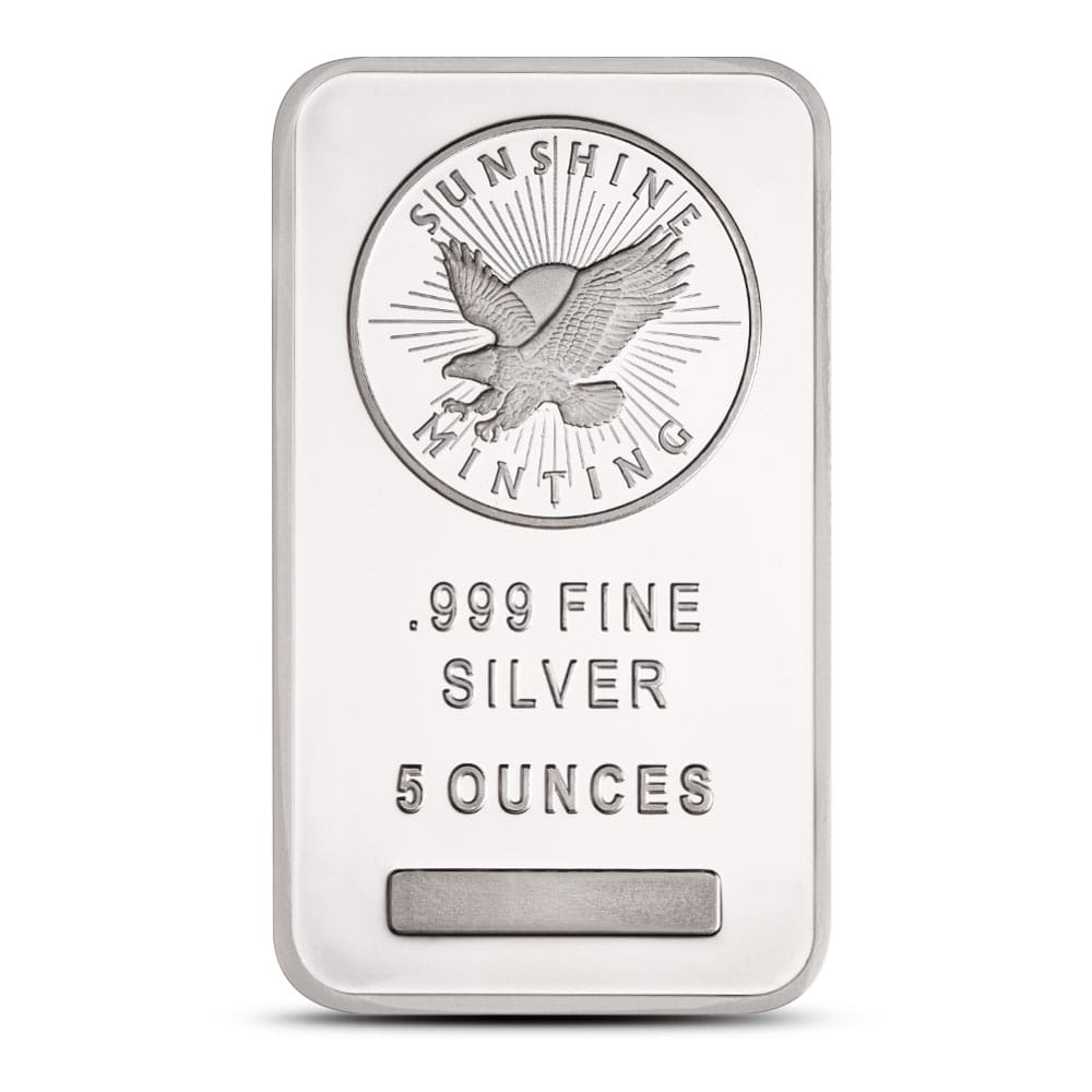 5 oz Sunshine Mint Silver Bar- 999 (Sealed)