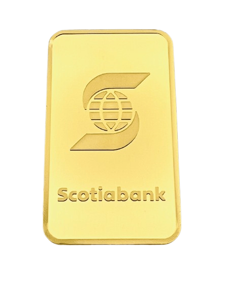 1 oz Scotiabank Valcambi Suisse Gold Bar - 9999 (Circulated - W/o Assay Card)