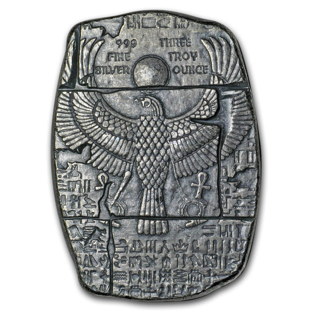 2018 3 oz Egyptian Relics Silver Bar - 999