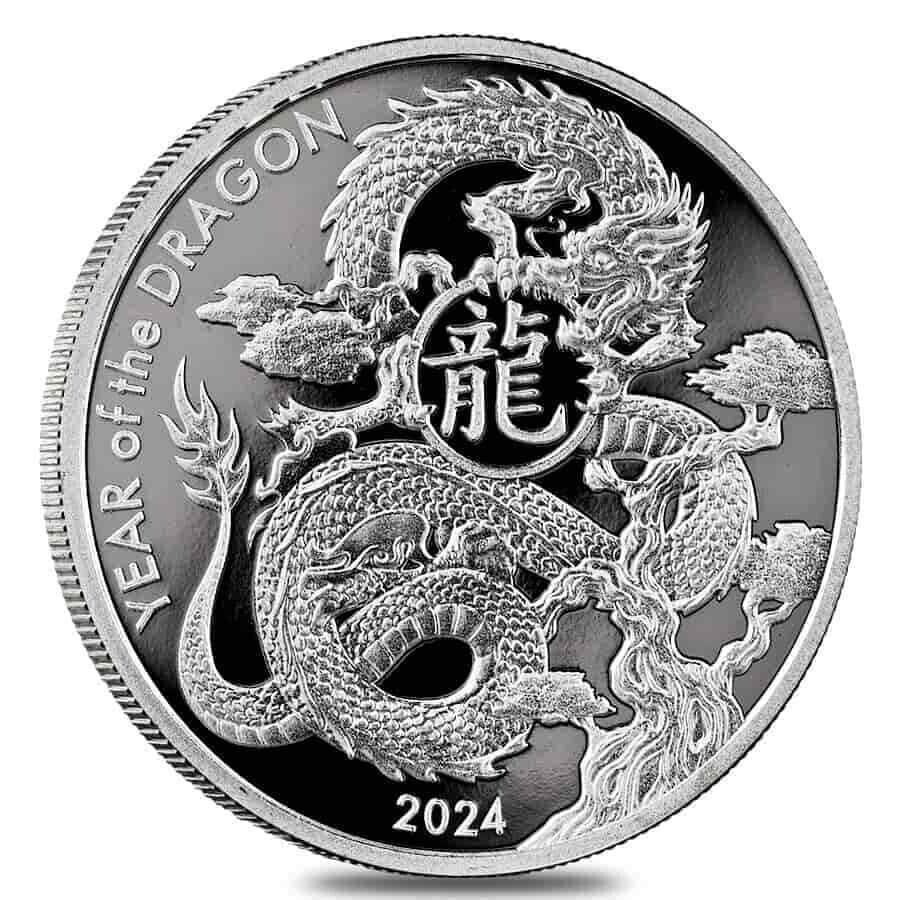 2024 1 oz Asahi Year of the Dragon Silver Round - 999 (Circulated)
